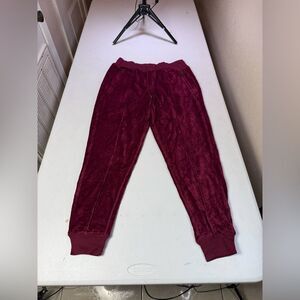 NWOT New Polo Ralph Lauren Women' Burgundy Velvet Stretch Waist Pants Joggers S